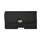 Reiko Horizontal Rugged Pouch with Magnetic Closure and Belt Loop in Black (Inner Size:7.0x3.9x0.7 in)