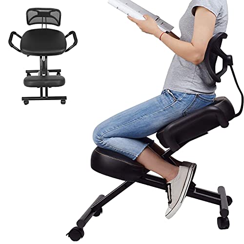 Silla De Rodillas, Silla De Rodillas Ergonómica, Silla De Escritorio Ajustable Para Mejorar La Postura Con Ruedas Y Respaldo, Silla De Postura Ergonómica Para El Hogar, Oficina, Escritorio, Sala De Re