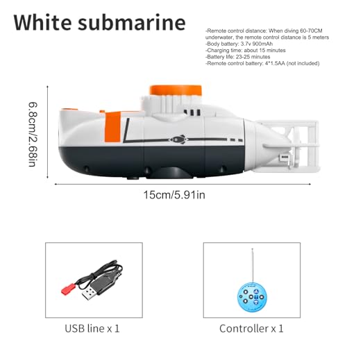 Sous-marin télécommandé Jorzer rc rechargeable USB pour piscine