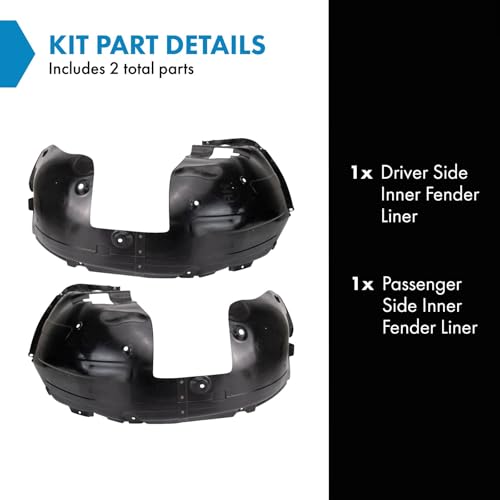 Image of TRQ Inner Fender Liner Set Compatible with 2019-2020 Kia Sorento KI1248160 KI1249160