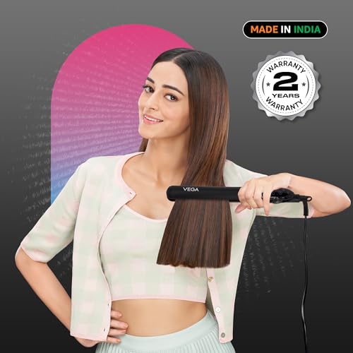 Vega Adore Hair Straightener for Women with Ceramic Coated Plates & Quick Heat-Up, Power ON/OFF Button,, Easy Lock Button, 1 Year Warranty, (VHSH-18), (Made in India) - Image 6