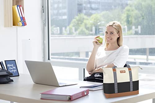 Extra Large Tropical Lunch Tote For Women Insulated 20 Can Cooler, Emma And Chloe Lunch Bags (Black & White) #TOP6