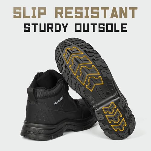 Image of Furuian Steel Toe Boots for Men Women Lightweight Work Boots Pioneer Series | ASTM Certificated Safety Shoes, Width Option, Non Slip Rubber Sole, Comfortable Work Shoes for Construction, Warehouse, Yard