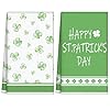 St patricks day kitchen towels dish towels green shamrock clover holiday hand towel for kitchen polyester drying tea towel set of 2 st patricks day spring decor housewarming irish gifts 17×26 inch  urban country home decor