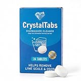 CrystalTabs Dishwasher Cleaner Tablets – Deep Clean Descaler – Fragrance-Free – Removes Lime Scale, Hard Water & Odor – 24 Count Year Supply