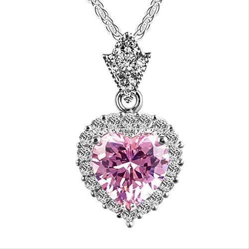 Collier pendentif cœur NBYGSC en cristal rose de banquet pour femmes élégantes