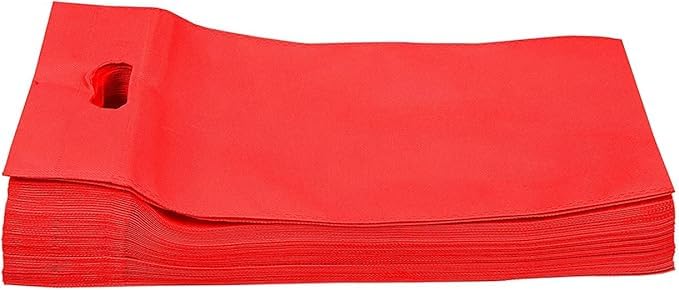 Image of Euro Enterprise Size Eco-Friendly D-Cut Cloth Carry Bags (14 * 19) Reusable Handle Shopping Bags for Daily Use, Gifts, Grocery & Retail Bag Pack of 50 Piece (Pink /Red) (14 * 19)