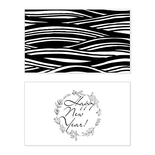 Tarjeta conmemorativa de año nuevo Woodcut Wave Texture con relieve de ondas