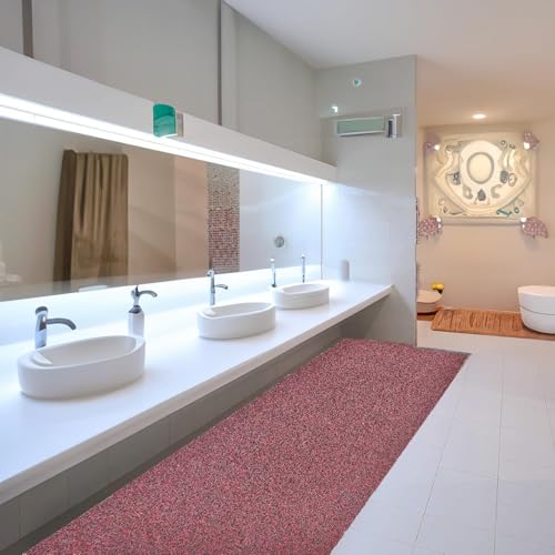 Image of VNQ! Cushion Noodle Mat for Home Entrance, Heavy Indoor Outdoor Anti Slip PVC Floor Mat for Bedroom, Kitchen, for Bathroom, Doors, Office, Door Mat, Bath Mat Colour Red|(4X8 Feet)
