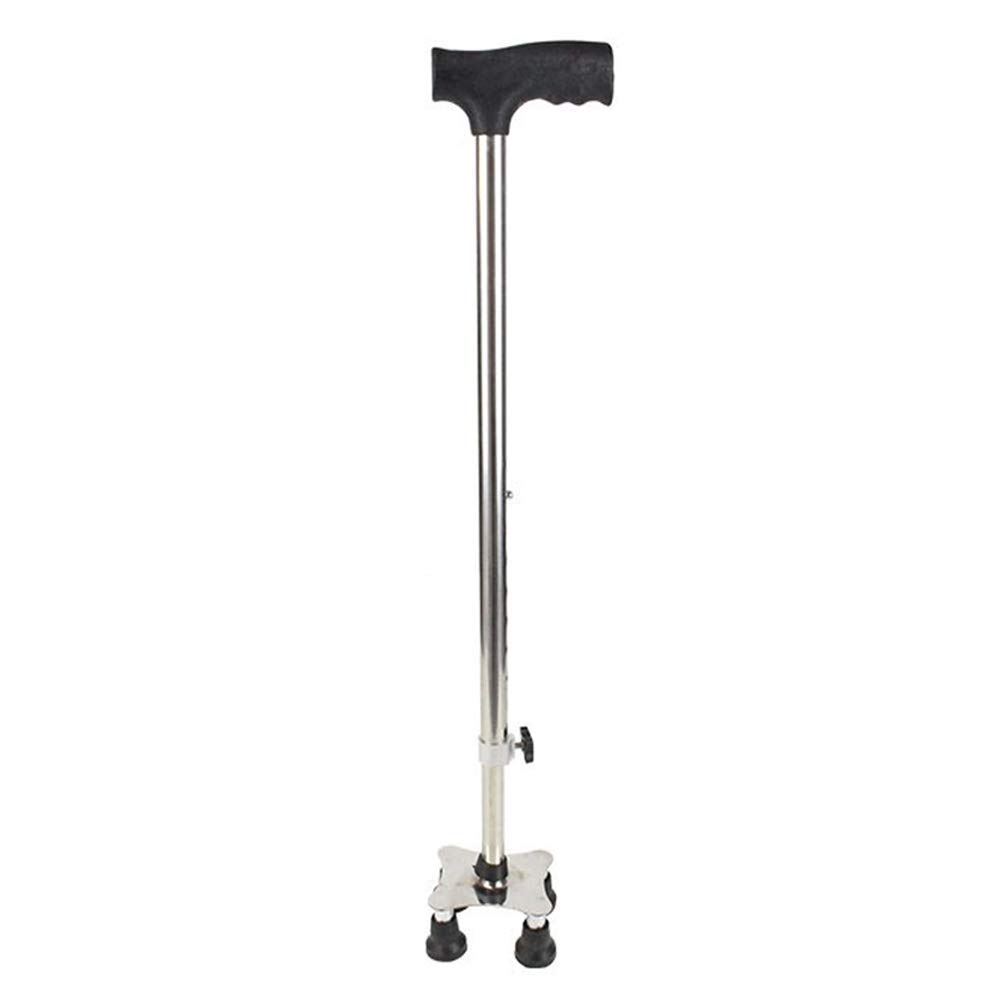 MObyat Andador para Ancianos,Bastón Bastón De Cuatro Patas, Antideslizante Médico Muleta para Ancianos Andador Ligero Multifunción Ajustable Aleación De Aluminio Ayuda para Caminar