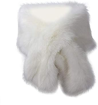 Womens Winter Warm Faux Fur Shawl Coat Jacket Parka Outerwear Tops Stole Wraps Cape for Evening Dresses