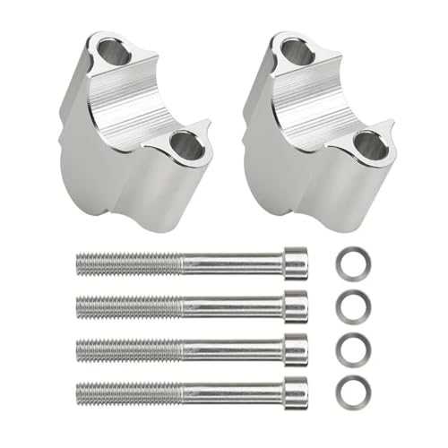 Abrazadera elevadora para manillar de motocicleta universal de 28 mm negra y plateada