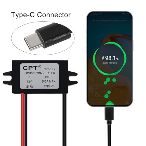 Image of USB C Converter Waterproof 12V /24V to 5V Converter DC-DC Type-C Step Down Module 3A Power Adapter Voltage Regulator Car Power Converter Adapter