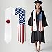2026 Japan Flag and USA Flag Graduation Stole Graduation Sash for International Student (Baccalaureate Gown and Hat Not Included)