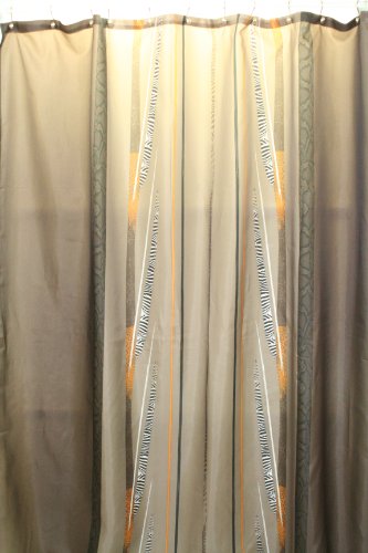 Carnation Home Fashions Catherine Extra Long Printed Fabric Shower Curtain, 70-Inch by 84-Inch