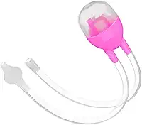 Aspirador Nasal Infantil Silicone Sucção Manual Bebê Recém-Nascido Removedor de Secreção Nariz Limpeza Nasal Segura Confortável Portátil Fácil de Usar Azul Rosa PREMIUM (Rosa)