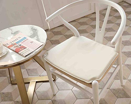 Vodur Wishbone Chair Cushion, Quality Pu And Soft Foam Chair Seat Cushion, Seat Cushions/ Pads For Hans Wegner Y Chair (White) #TOP1