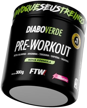 FTW Pré-Treino Diabo Verde em Pó com Cafeína, Aminoácidos Beta‑Al...