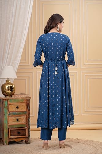 Image of MANHAREE | Women's Rayon Kurta with Pant & Dupatta Set