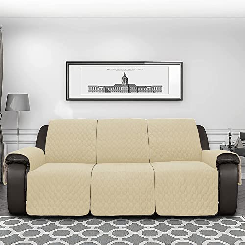 Rbsc Home Recliner Sofa Covers 30 Inch Waterproof Slipcovers For Reclining Sofas (Beige, 31" Middle) #TOP4
