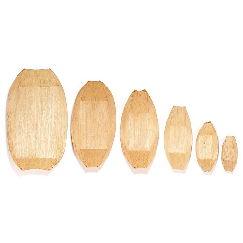 Bamboomn 8.3" X 4.5" Premium Bamboo Leaf Boat, All Natural And Disposable Compostable For Catering And Home Use, 300 Pieces #TOP3