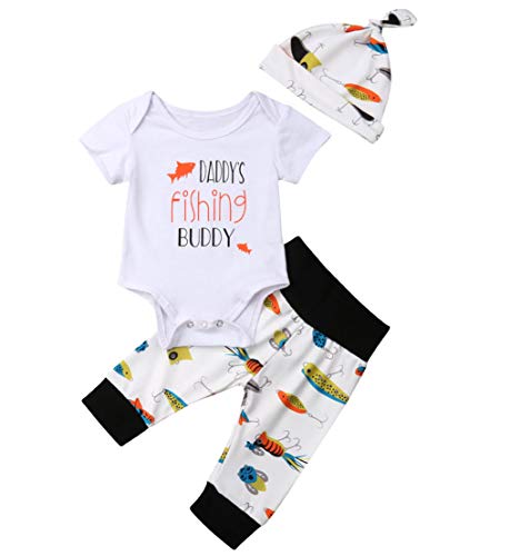 Emmababy Unisex Baby Long Sleeve Romper Bodysuit Dad's Fishing Buddy Print Sweatshirt Pants Trousers Hat Outfit Clothes (Newborn, White 2) Emmababy Unisex Baby Long Sleeve Romper Bodysuit Dad's Fishing Buddy Print Sweatshirt Pants Trousers Hat Outfit Clothes (Newborn, White 2)