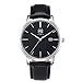 AIBI Fashion Men's Watch Minimalist Quartz Analog Business Black Leather Strap 3ATM Waterproof Watches 40mm Case With Date For Mens