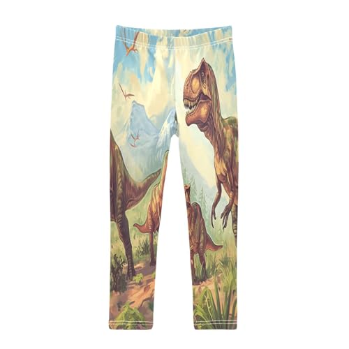 Bolaz Toddler Girls Leggings Printed Yoga Pants Leggings Three Dinosaurs for Kids