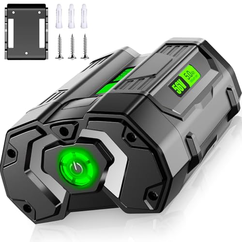 【With Wall Holder】56V 5000mAh Replacement for EGO 56V Battery BA1400T BA2800 BA4200 BA5600T, Compatible with EGO 56 Volt Power+ Chargers & Tools L