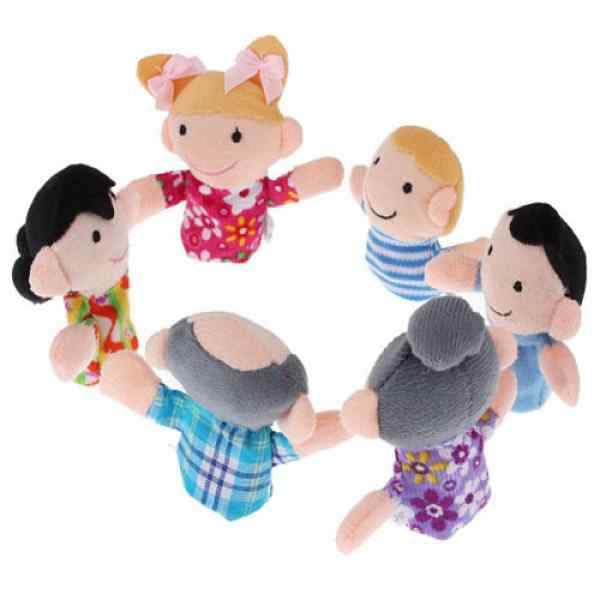 Marionetas Dedos Peluche Familia, Juego de títeres de Dedo de Familia, Juguetes Educativos, Marionetas niños, Títere de Dedo, Finger Puppet, Material Felpa, 6 Unidades, Familia — view 4