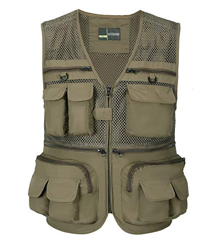 Image of Mens Outdoor Fishing Vest Safari Travel Photography Vests Jacket Multi Pocket