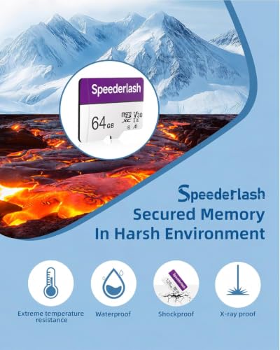 Image of Speederlash 64GB Micro SD Card with Adapter, U3 A1, Up to 95MB /s