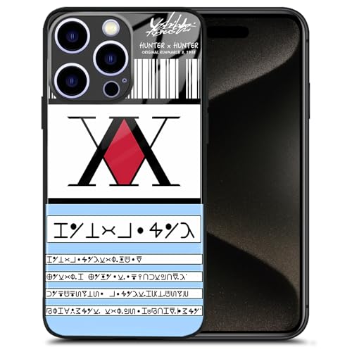 Hunter HxH License Anime Artistic Phone Case for iPhone 16 Pro Max, Manga Inspired Glossy Glass Protective Shell