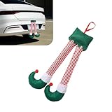 Gseigvee 1 PC Car Santa Claus Leg Pendant, 9.84' x 19.29' Creative Personalized Christmas Holiday Atmosphere Decoration Trunk Pendant Ornaments, Modified Accessories, for Cars (Multicolored)