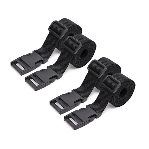 25mm Nylon Webbing Straps Luggage Straps With Flexible Adjustable Buckles Suitcase Travel Belts, Luggage Connecting Straps, Suitable For Luggage Bags, Travel Items, Outdoor Tents（Black, 4 Pcs）