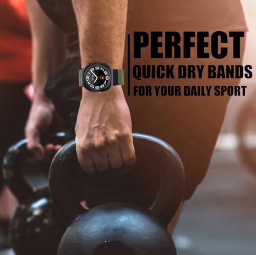 Olytop for Samsung Galaxy Watch Ultra Bands 47mm (2024/2025), Military Rugged Nylon Sport Replacement Strap Men Women for Galaxy Watch 7/8 Ultra 47mm, Green - image 5