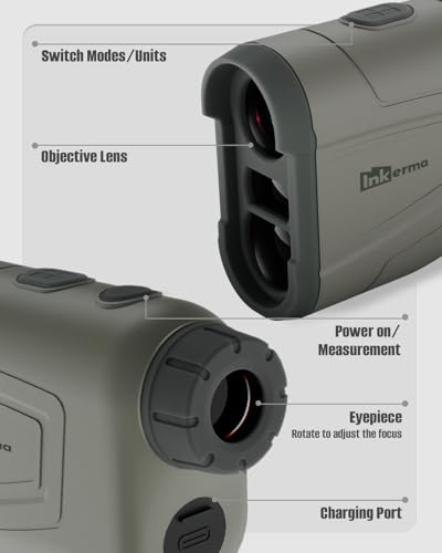 Laser Rangefinder, Inkerma Hunting Rangefinder Rechargeable with 6X Magnification, LCD Display, 800m Distance/Angle/Slope Compensation/Speed/Scan Functional Range Finder（Hunter-E） - Thumbnail 6