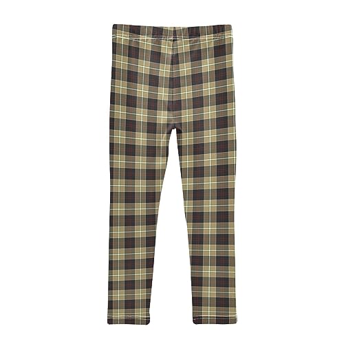 Hunting Tartan Brown Plaid Pattern Girls Leggings Dance Running Workout Yoga Pants2