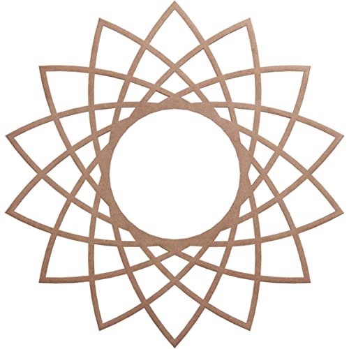 Image of Ekena Millwork 28 inchOD x 10 3 /4 inchID x 3 /8 inchT Eleanor Wood Fretwork Pierced Ceiling Medallion, Wood (Paint Grade)