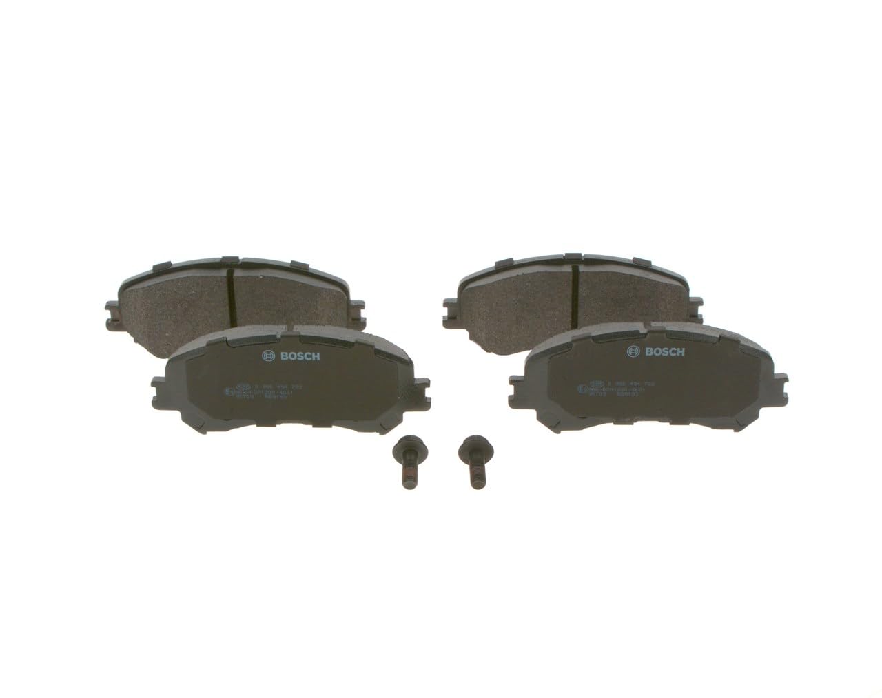 BOSCH Jeu de garnitures de frein, frein à disque 0986494722 | Qualité Bosch - Réduction du Bruit et de la Poussière - Certifié ECE-R90 - Sans Cuivre - Avec Accessoires
