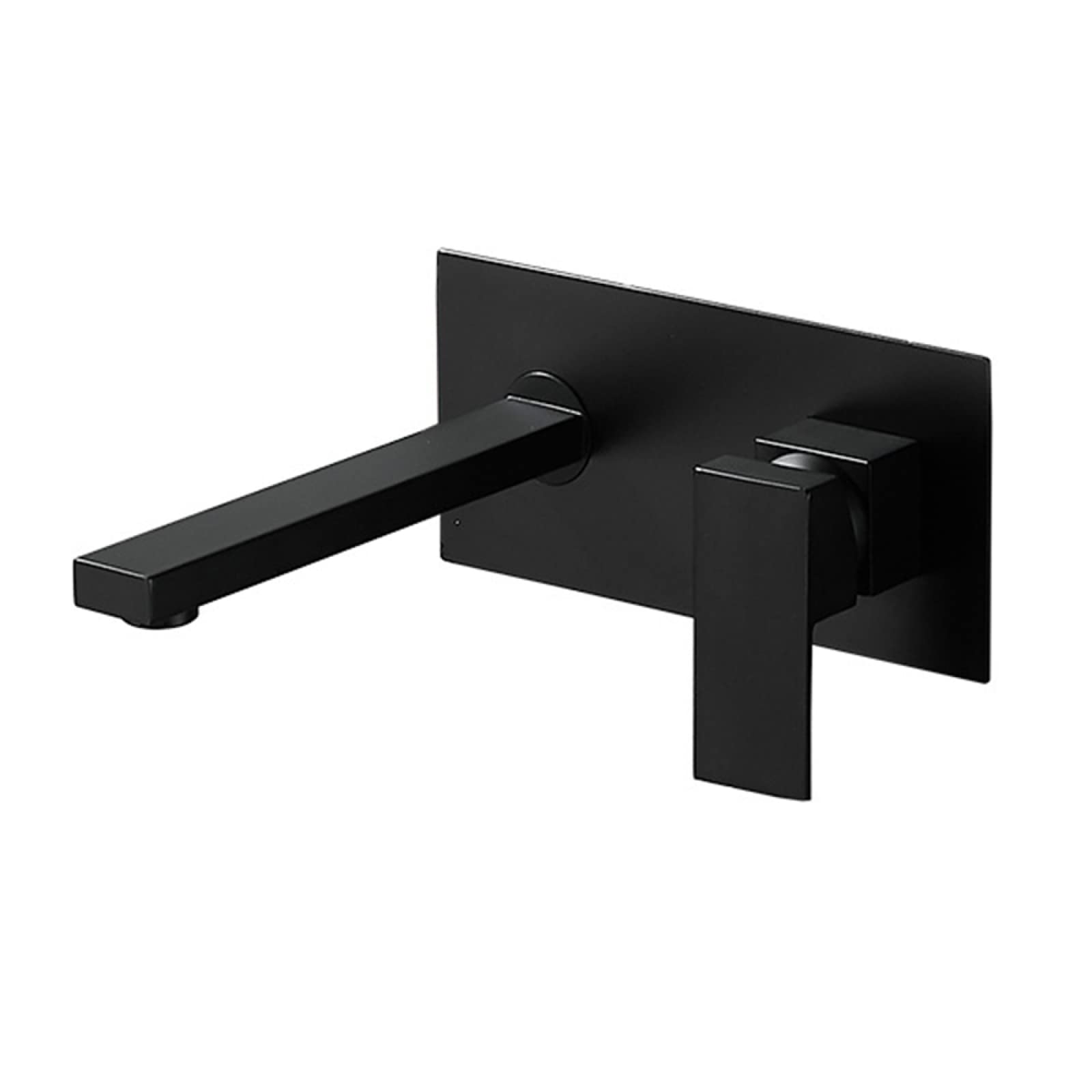 Robinet de lavabo mural carré noir pour vasque à poser moderne