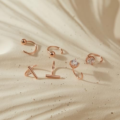 Image of CHIC & ARTSY 925 Sterling Silver Half Hoop Earrings for Women, Small Huggie Hoops Set with Ball Bar Star Moon Cross & Pearl, Lightweight Comfort Fit Everyday & Sleep Earrings