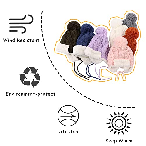 Winter Kids Beanie Hat Baby Knitted Hats Fleece Earflap Beanie Windproof Warm Toddler Beanies Boys Girls 0-8 Years (As1, Age, 0_Month, 6_Months, Pink, 0-6 Months) #TOP5