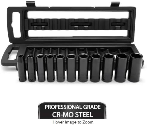 Husky 1/2 in. Drive Metric 6-Point Impact Socket Set with Storage Case (11-Piece) H2DDIMP11PCM