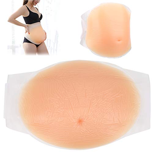 Qiilu Fake Baby Bump Maternity Clothes Fake Pregnancy Belly Silicone Artificial Pregnant Tummy Photography Props With Straps2 4 Months Fake Pregnant Bump Maternity (2-4 Months)