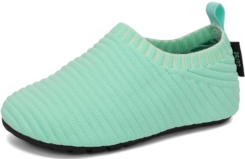 SAGUARO Kinder Hausschuhe Mädchen Jungen Pantoffeln Leicht Rutschfest Hüttenschuhe Weich Flexibel Slippers für Frühling Sommer, Minzgrün 36/37 EU