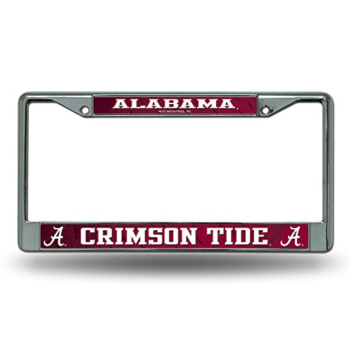 Rico Industries NCAA Alabama Crimson Tide Premium License Plate Chrome Frame 12