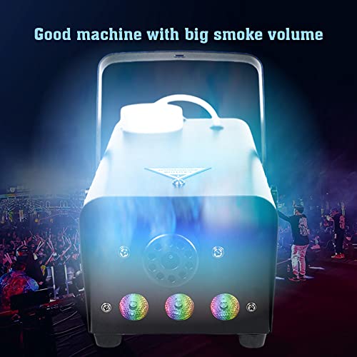 Máquina de humo con luces LED control remoto inalámbrico 500W miniatura 2
