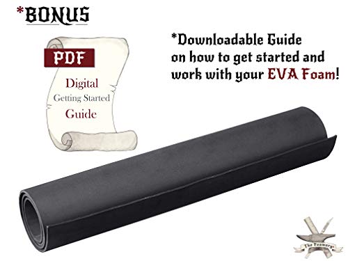 Shape Retention EVA Cosplay Foam 5mm (1mm-10mm) 14x39 inch Black or White High Density EVA Foam Sheets. Premium 85 kg/m3 Heat Shape Material for DIY Convention or Halloween Costumes by The Foamory - Image 7