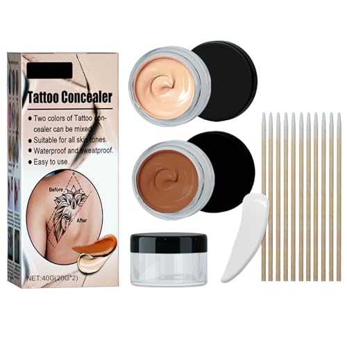 Corrector de Piel Impermeable Maquillaje para Cubrir Tatuajes,Make Up Cover Total,Crema para Cubrir Tatuajes,Tattoo Concealer,Crema Correctora para Tatuajes,Corrector de Tatuajes Manchas Oscuras